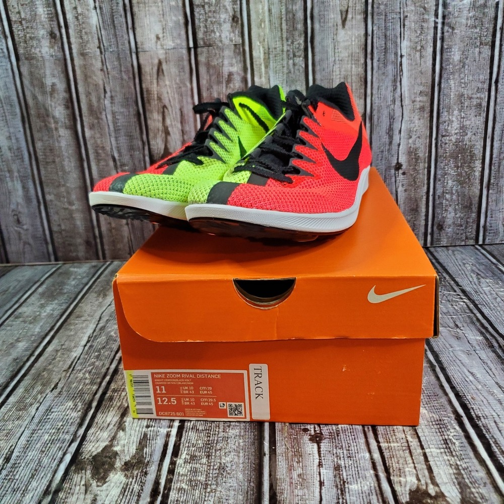 Nike Men's Zoom Rival Distance DC8725-601 Red Volt Running Spikes Size 11